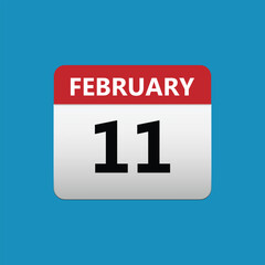 February 11 Concept Design. Vector Illustration.