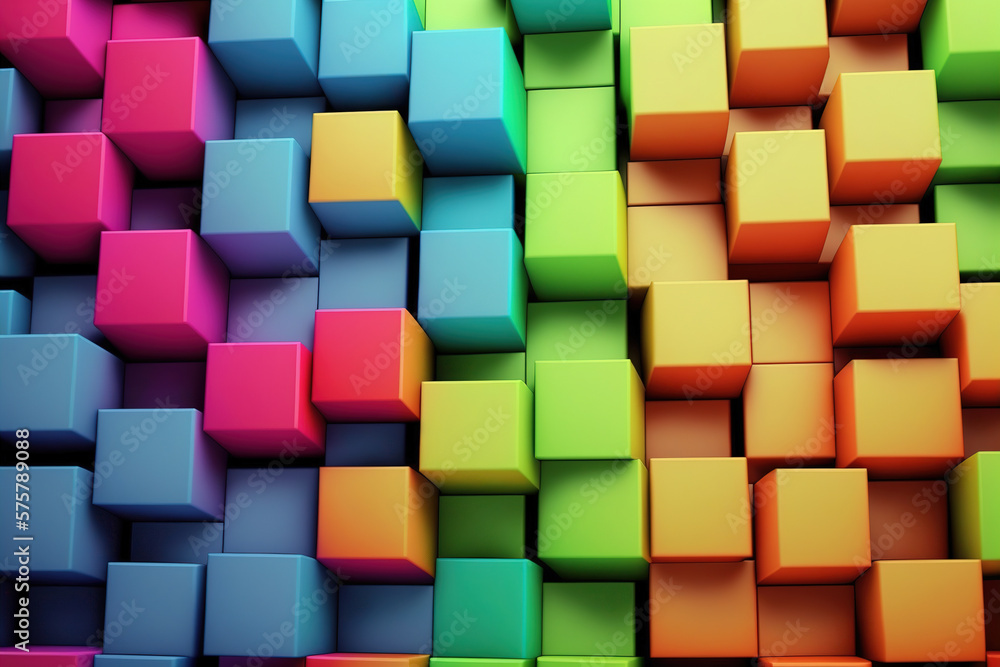 Poster abstract background of cube blocks wall stacking design for cubic wallpaper background . admirable g