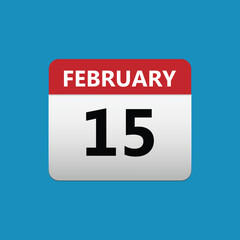 February 15 Concept Design. Vector Illustration.