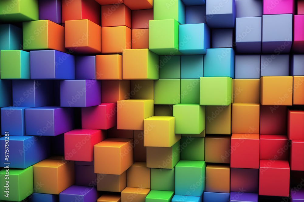 Poster abstract background of cube blocks wall stacking design for cubic wallpaper background . admirable g