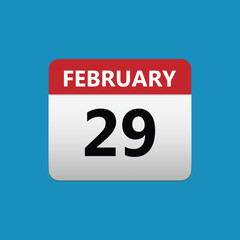 February 29 Concept Design. Vector Illustration.