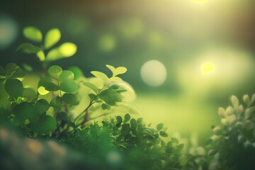 Summer Nature Background Scene. AI generative.