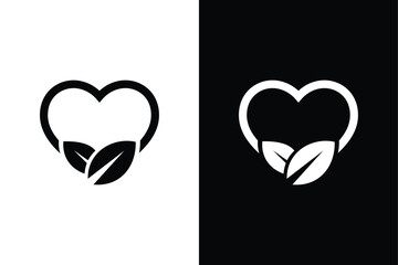 Love and home on black and white background. Very suitable for symbol, logo, company name, brand name, personal name, icon and many more.