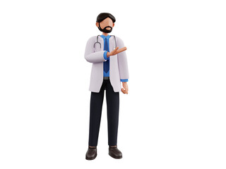 Doctor showing something  3d illustration