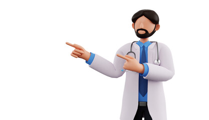 Doctor presenting something 3d illustration