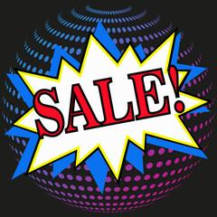 highlight for sale, sale balloon with highlight and background with spherical effect