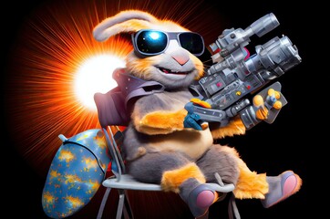 Rabbit Space Soldier Defending The Universe Generative AI