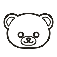 くまの手書きイラスト　モノクロ