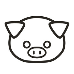 豚の手書きイラスト　モノクロ