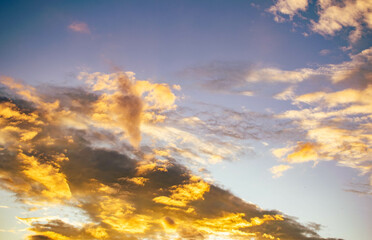 
Yellow clouds, beautiful sunset