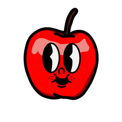 illustration apple icon character & vector