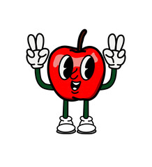 illustration apple icon character & vector