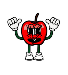 illustration apple icon character & vector