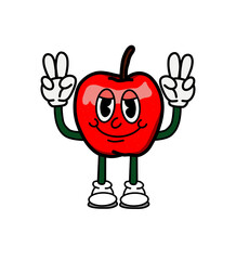 illustration apple icon character & vector