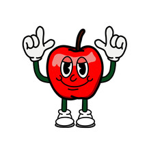 illustration apple icon character & vector