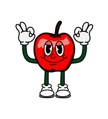 illustration apple icon character & vector