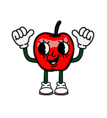 illustration apple icon character & vector