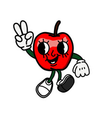 illustration apple icon character & vector