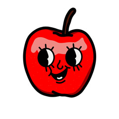 illustration apple icon character & vector