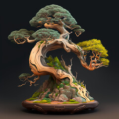 Fototapeta premium Bonsai Tree Design, Generated AI, Generated, AI