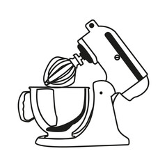 Vector illustration of a pastry mixer. An image of products for a pastry chef in the style of a doodle. Dough mixer