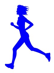 Fototapeta na wymiar 走る女性のシルエット