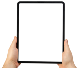 Holding straight tablet in hand