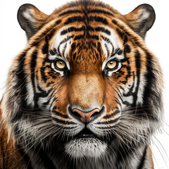 Fototapeta na wymiar Portrait of a tiger on a white background