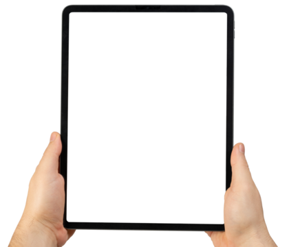 Holding straight tablet in hand