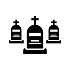 Cemeteries, graveyard, mausoleum icon. Black vector graphics.