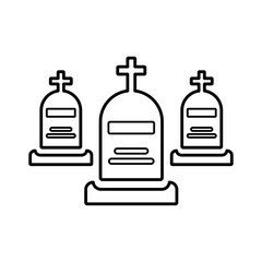 Cemeteries, graveyard, mausoleum line icon. Outline vector.