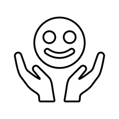 Cheerfulness, confident outline icon. Line art vector.