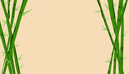 Light brown color illustration background with bamboo image