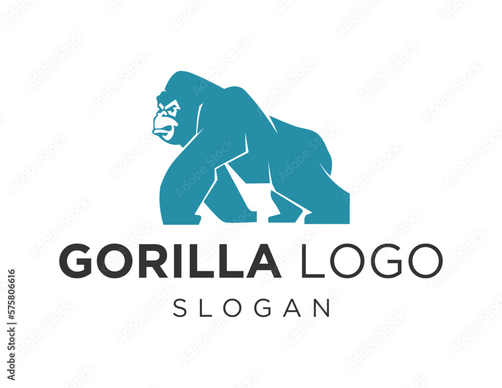 Poster logo about gorilla on a white background. created using the coreldraw application.