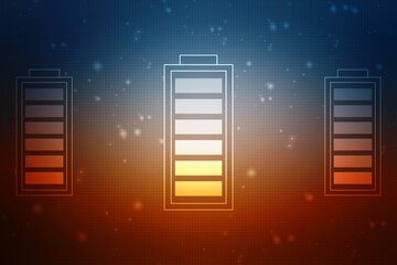 Battery Icon in digital background, battery supply Concept Background, Energy Efficiency Concept, Power and Energy background