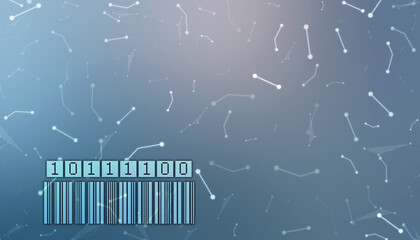 Binary Code Background, Digital Abstract technology background, flowing number one and zero text in binary code format in technology background. Internet Big data Concept