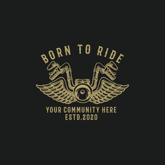 Premium Vector | Born to die community motorcycle