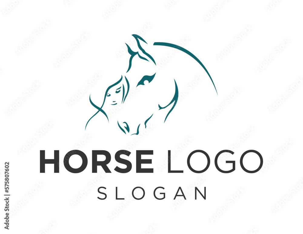 Poster logo about horse on a white background. created using the coreldraw application.