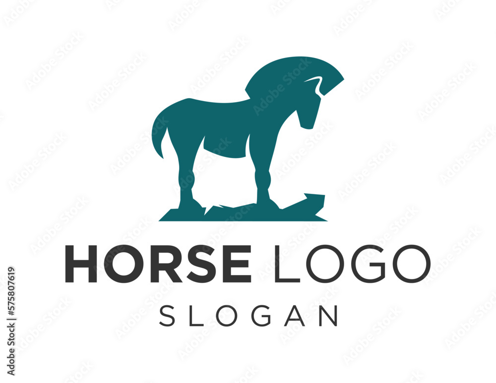 Poster logo about horse on a white background. created using the coreldraw application.