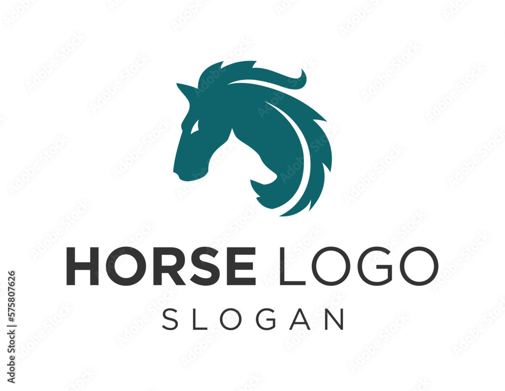 Poster logo about horse on a white background. created using the coreldraw application.