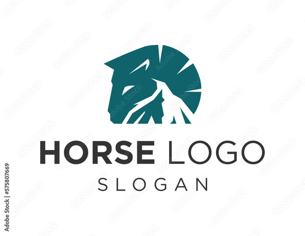 Poster logo about horse on a white background. created using the coreldraw application.