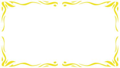 Yellow abstract frame border vintage illustration background