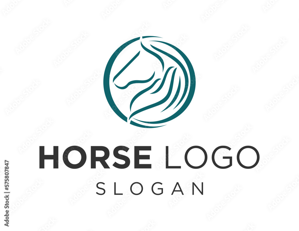 Poster logo about horse on a white background. created using the coreldraw application.