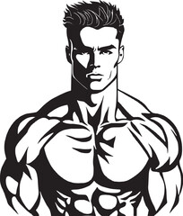 Fototapeta na wymiar gym logo, illustration of a person with six pack body