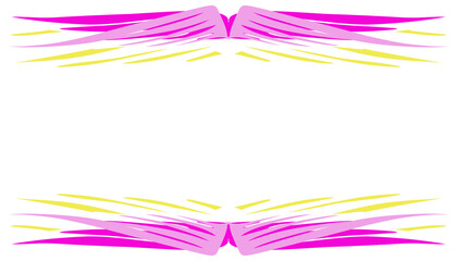 Abstract illustration background with purple and yellow wings border