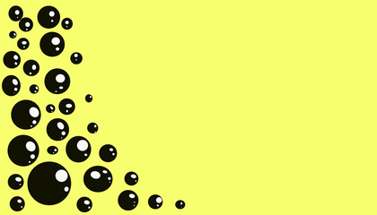 Yellow Abstract background with black bubbles pattern