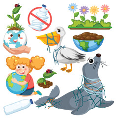 Save the earth graphics and icons collection