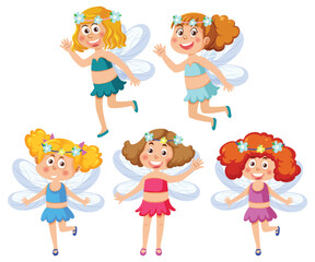 A set of cute fairy girls