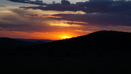 sunset over the mountains