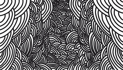 Seamless pattern background illustration of doodles and curls